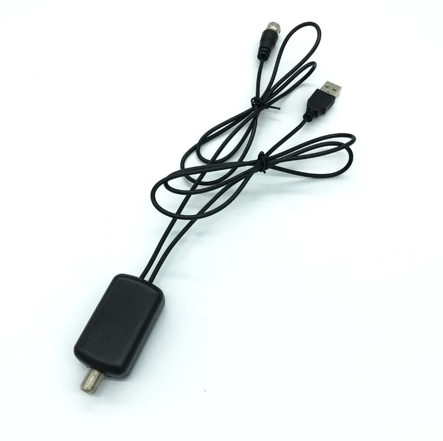Low noise TV antenna amplifier signal booster with coaxial connectors for HDTV reception
