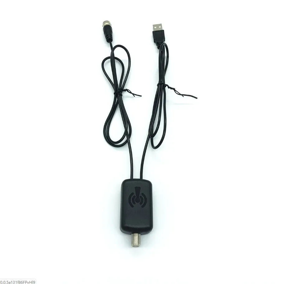 Low noise TV antenna amplifier signal booster with coaxial connectors for HDTV reception