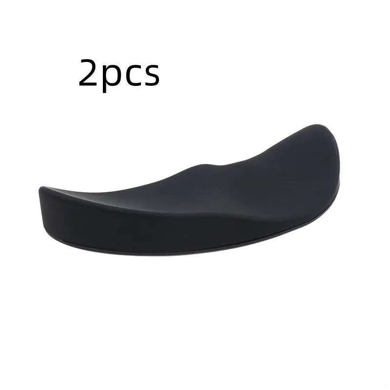 Ergonomic silicone mouse wrist rest pad with black gliding surface for right hand use