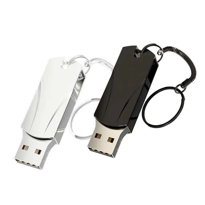 Large capacity USB metal expansion disk in silver and gray, rotating design, compact size 40x15x8mm