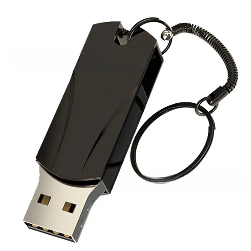 Large capacity USB metal expansion disk in silver and gray, rotating design, compact size 40x15x8mm