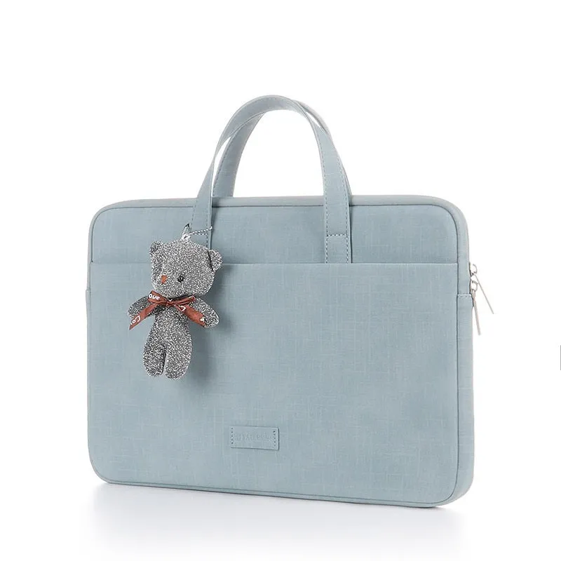 Oxford cloth laptop bag 15.6 inch waterproof with zipper in blue colour