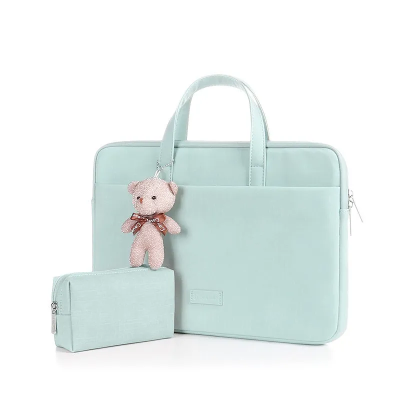 Oxford cloth laptop bag 15.6 inch waterproof with zipper in blue colour