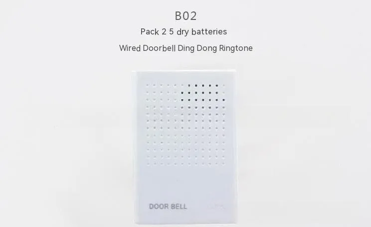 White wired doorbell 87x62x23mm mounted on door frame with dingdong chime for hotel or home use