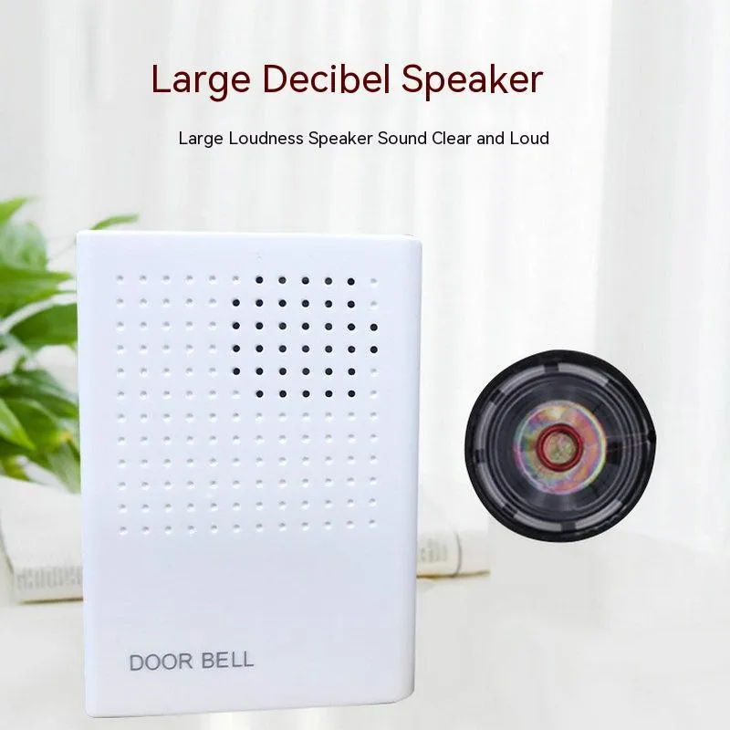 White wired doorbell 87x62x23mm mounted on door frame with dingdong chime for hotel or home use
