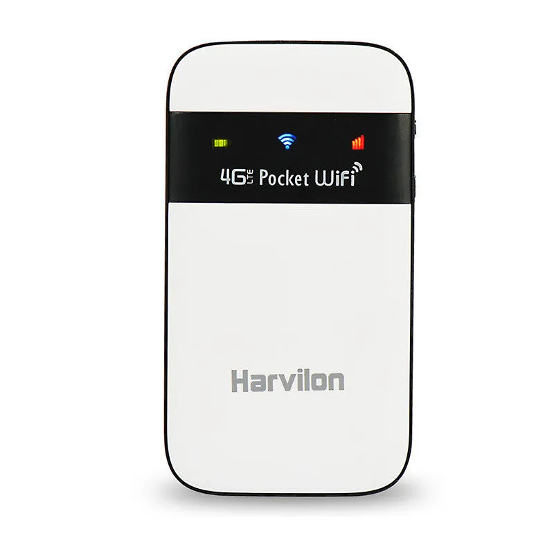 White 4G LTE mobile wireless router with LED light display and SIM card slot