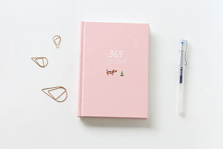 Schedule This Hardback Colour Set Inside Notebook with 228 pages, 100gsm paper, original designer illustration, dark green cover