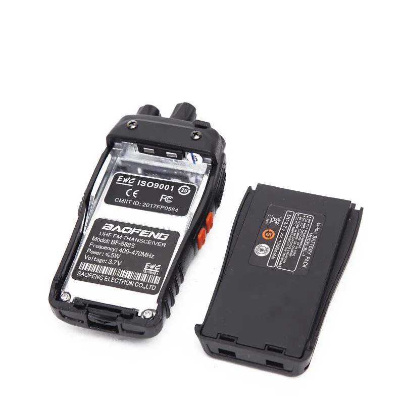 Baofeng BF-888S black handheld walkie talkie with 16 channels and 5W power output