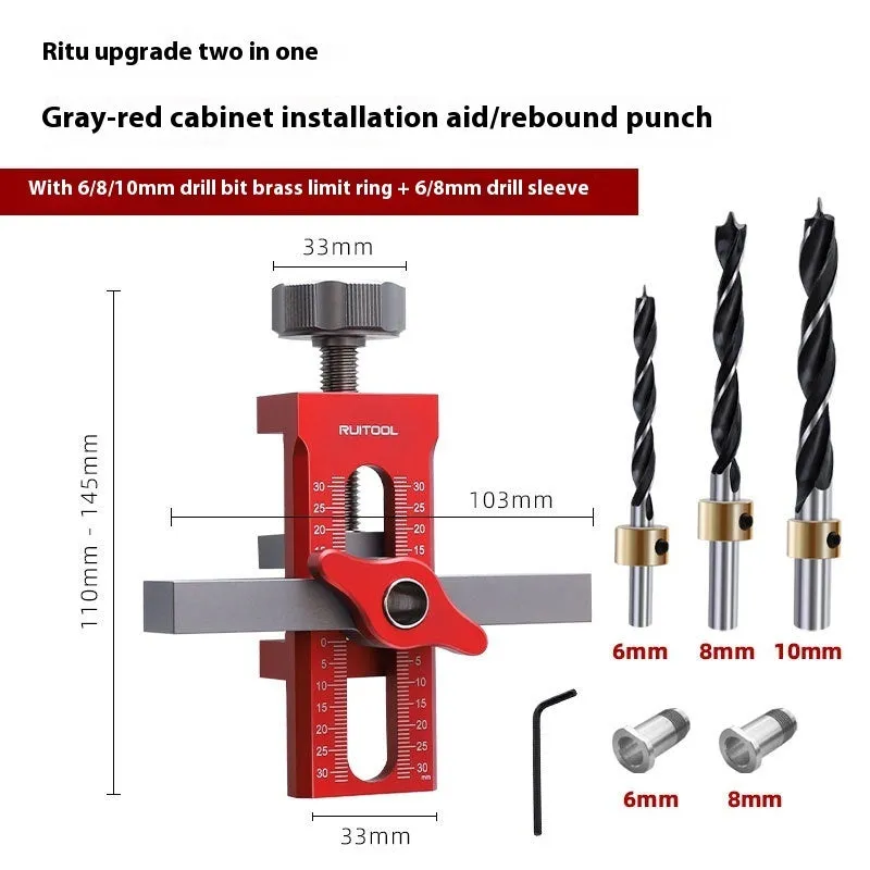 Aluminium alloy cabinet door installation alignment tool for woodworking projects