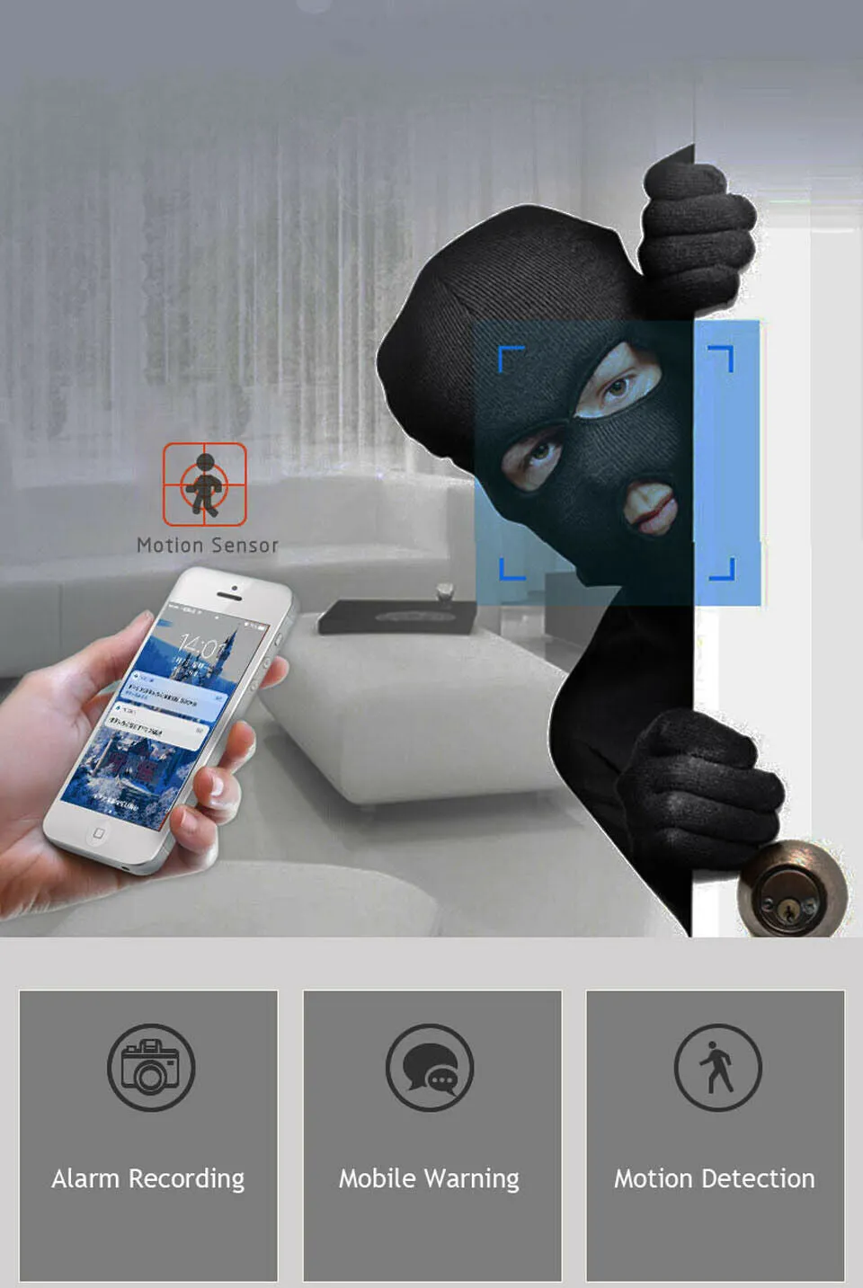 White WiFi CCTV IP camera with 1080P night vision and 360° pan tilt for home security