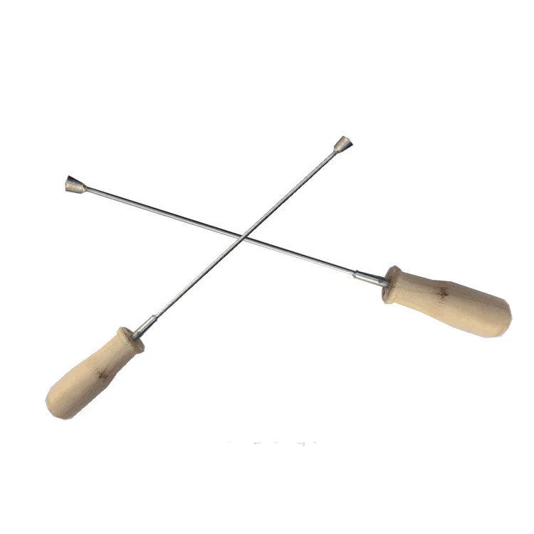 Cui's piano action machine repair tool with coloured wooden handle and steel body for cable tuning