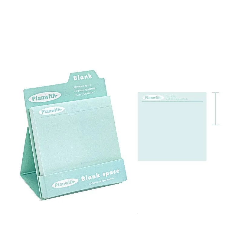 Portable Post-it note standing upright, green blank design, self-adhesive strip, storage use