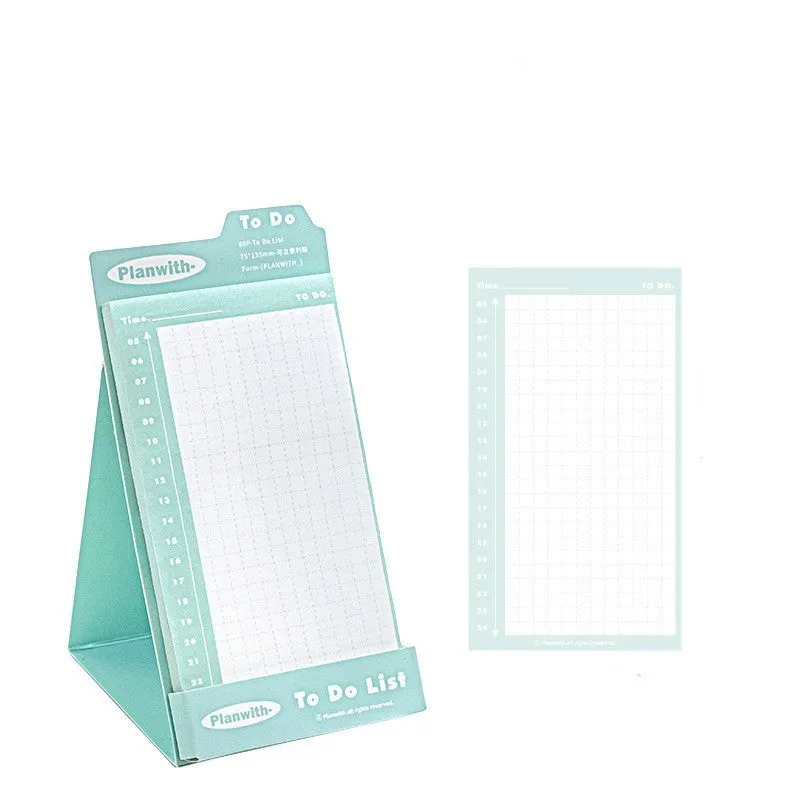 Portable Post-it note standing upright, green blank design, self-adhesive strip, storage use