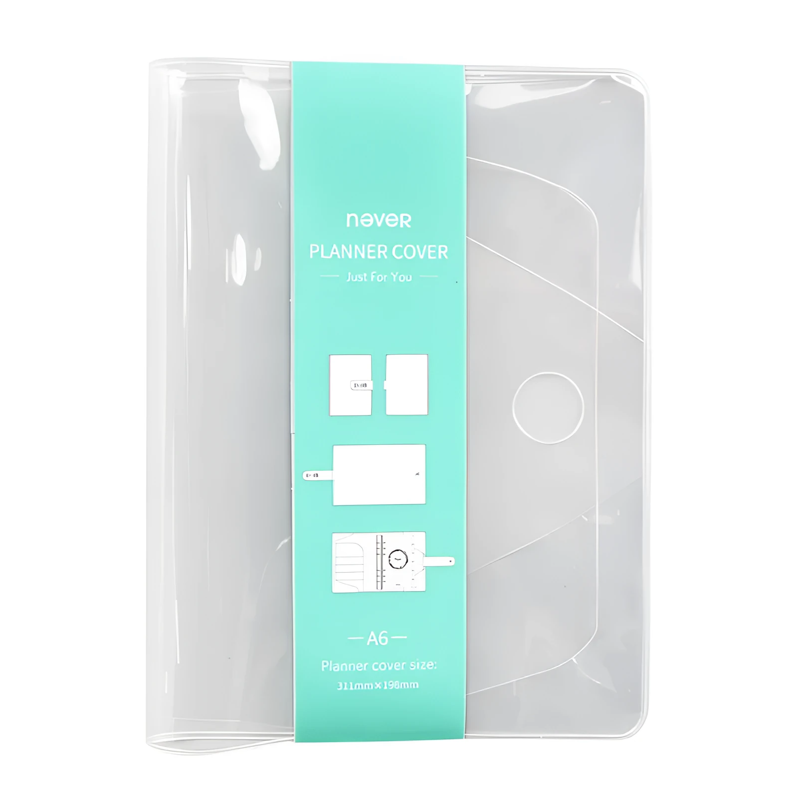 Transparent EVA book jacket for A6 loose-leaf hand ledger, size 311x198mm, clear cover protection