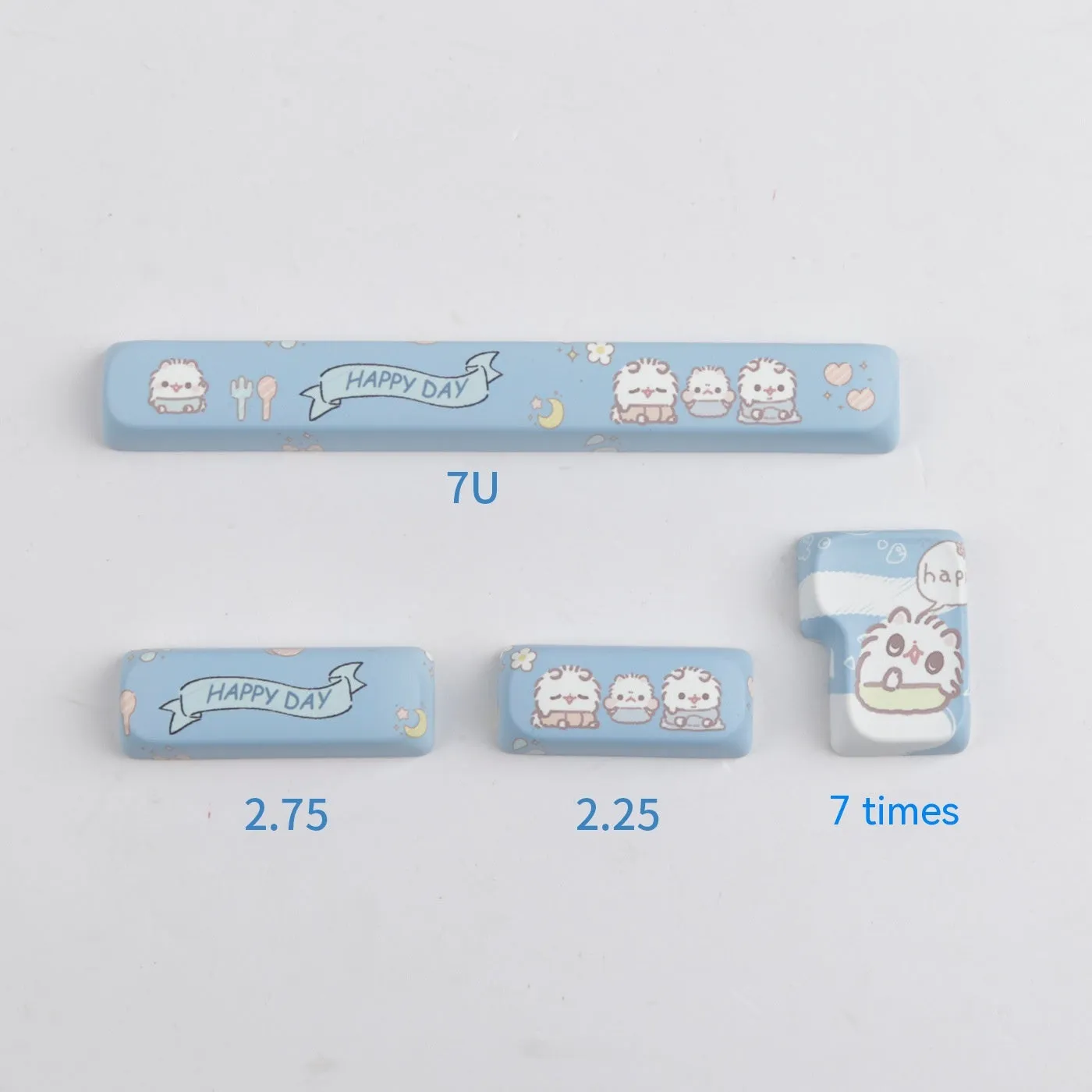 144-piece MOA height keycap set with cute meow block sublimation design and PBT construction for mechanical keyboards
