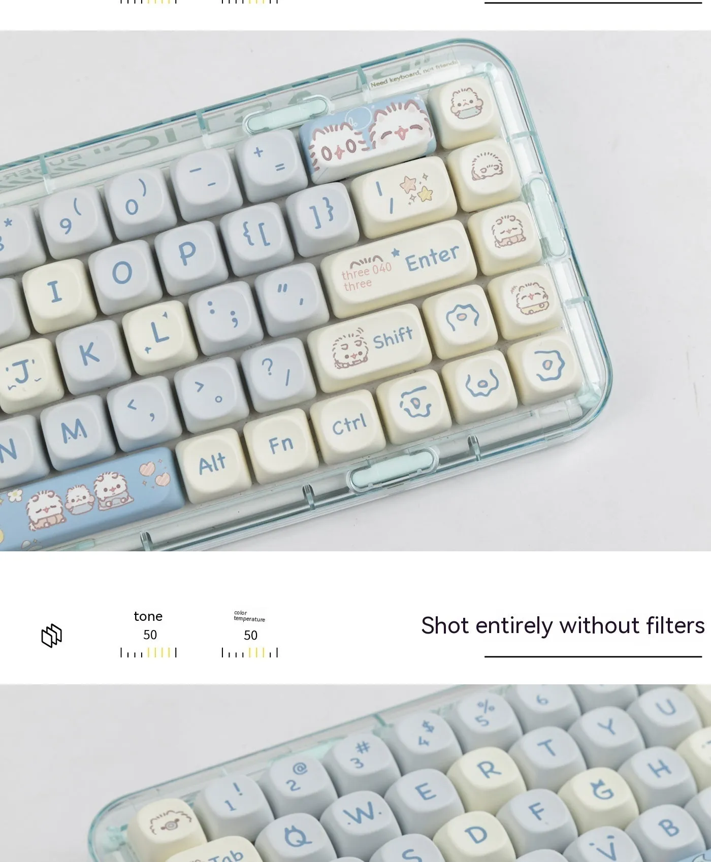 144-piece MOA height keycap set with cute meow block sublimation design and PBT construction for mechanical keyboards