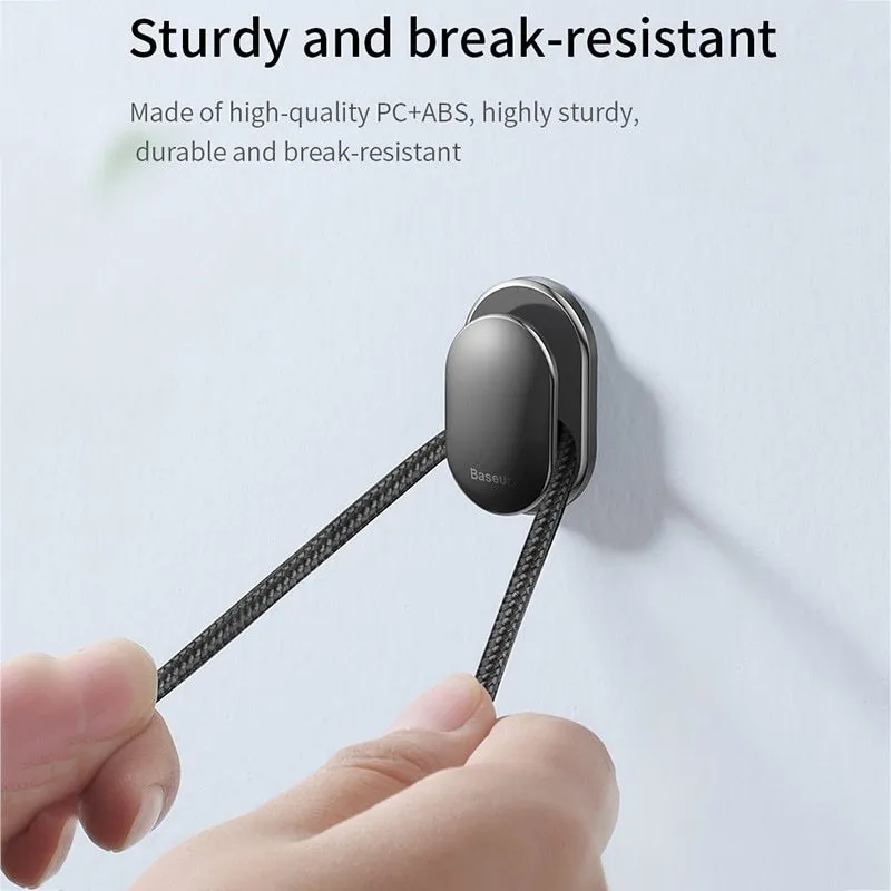 Black mini adhesive hook made from PC and ABS with 3M backing for car or home organisation