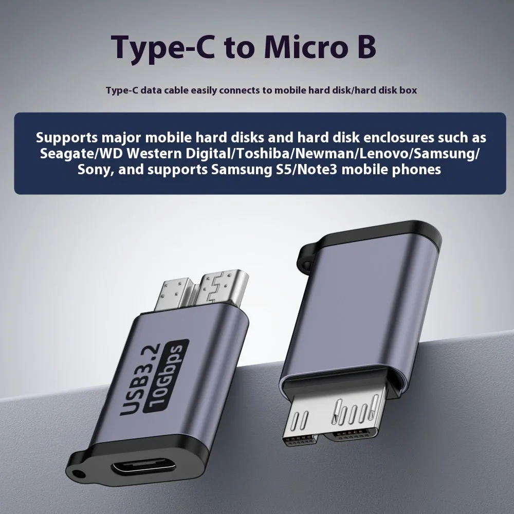 USB-A male to Micro-B female adapter for hard drives and phones