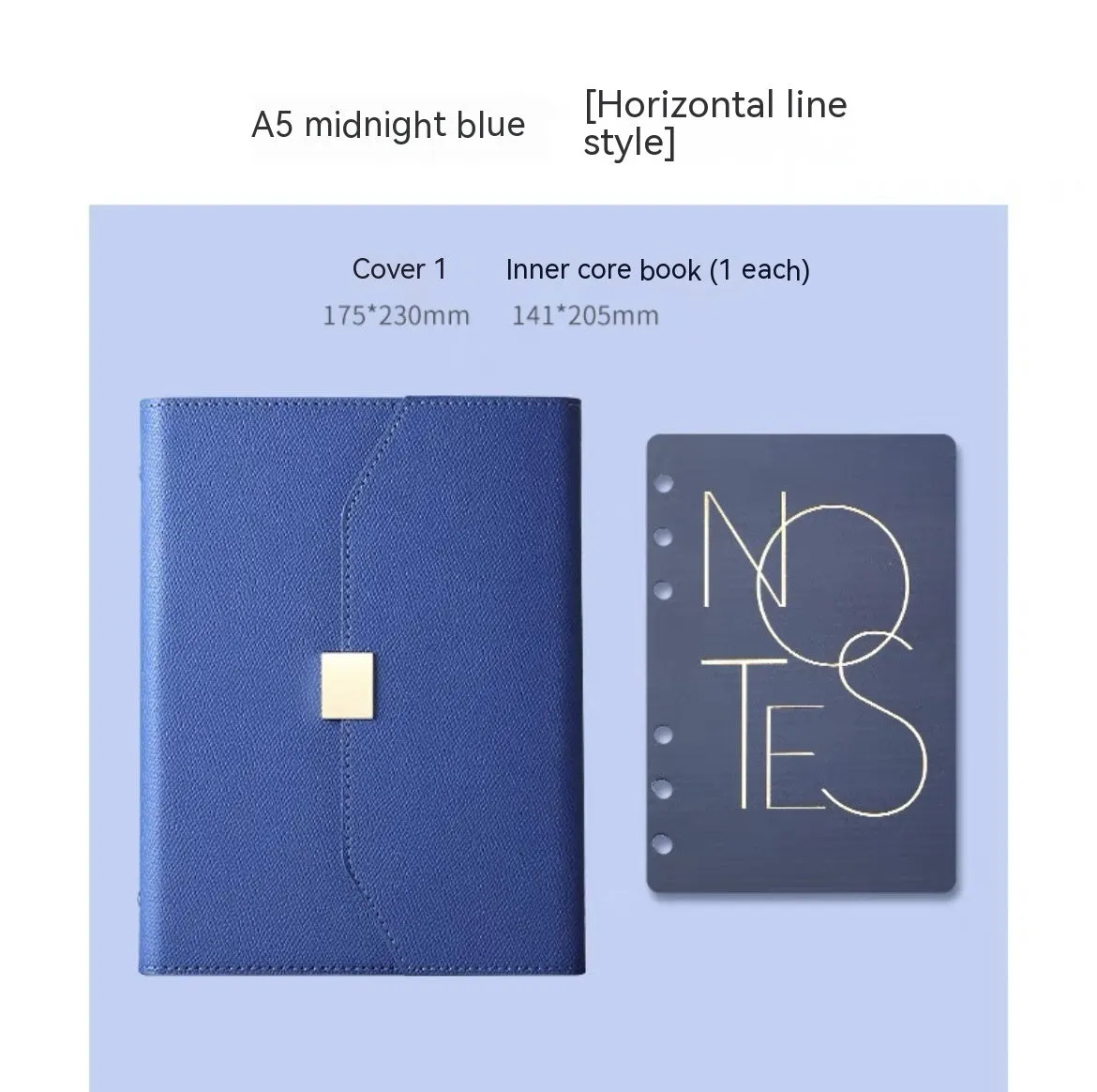 Business loose leaf notebook gift box set with PU cover, 80g paper, A5 size, brown cover