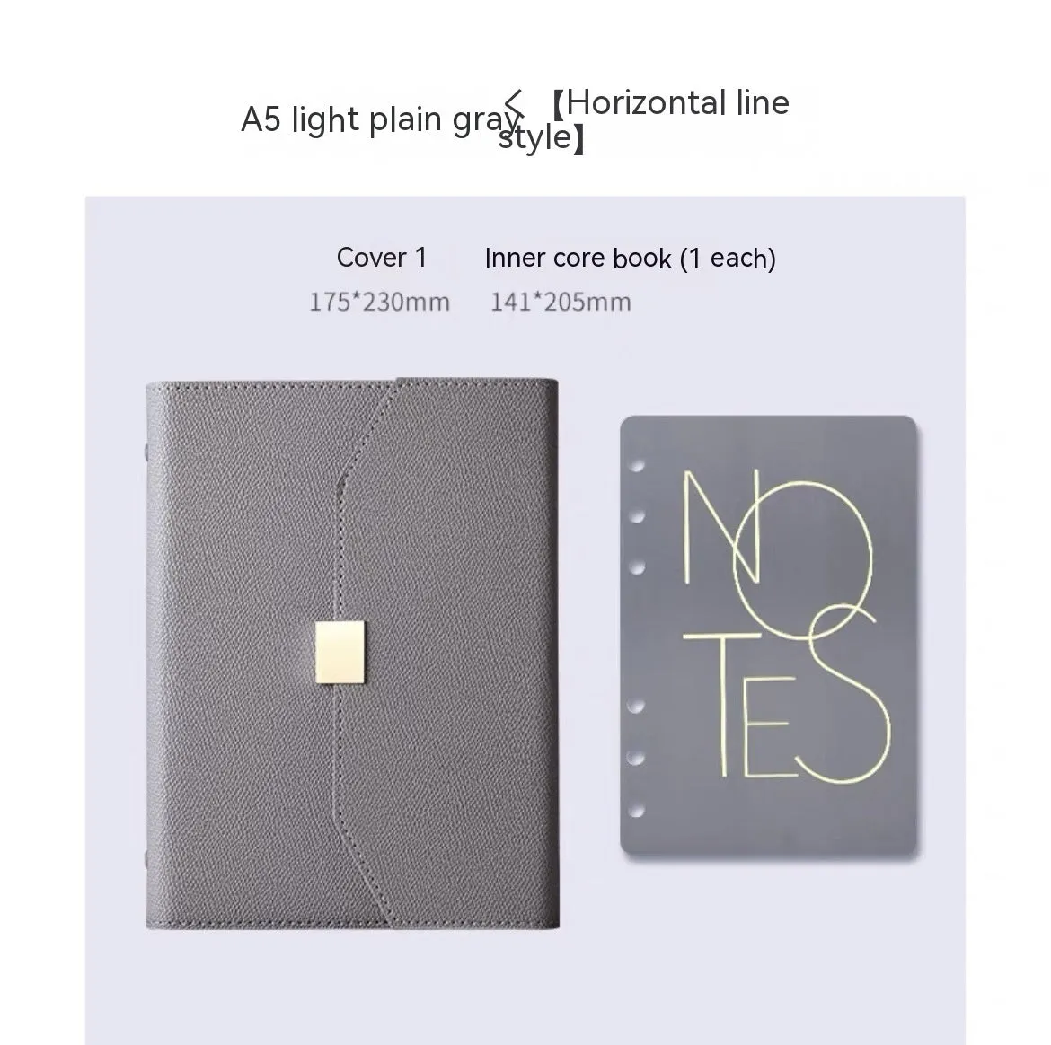 Business loose leaf notebook gift box set with PU cover, 80g paper, A5 size, brown cover