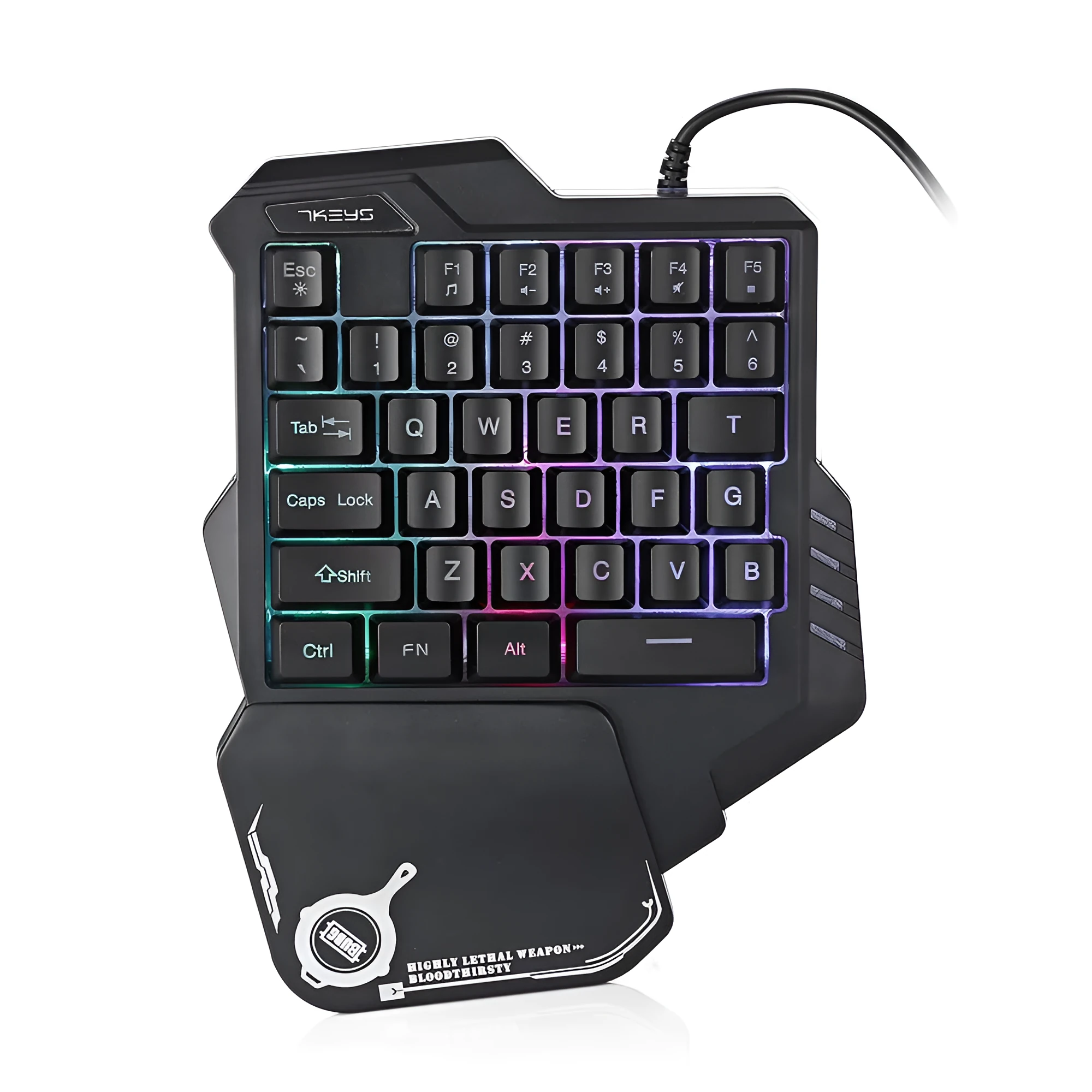 G30 one-handed mechanical gaming keyboard with RGB backlighting plastic body 23x18.5x4cm