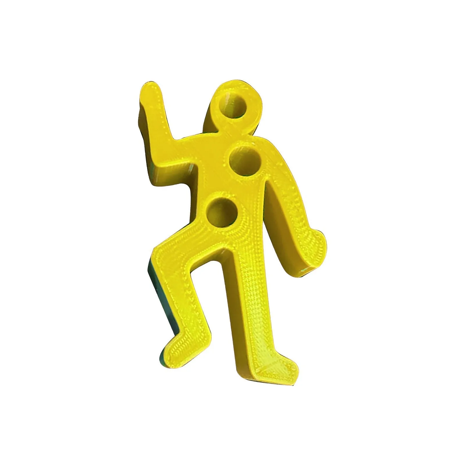 Funny crime scene humanoid pen holder in plastic triangle shape with pens inside, available in six colours