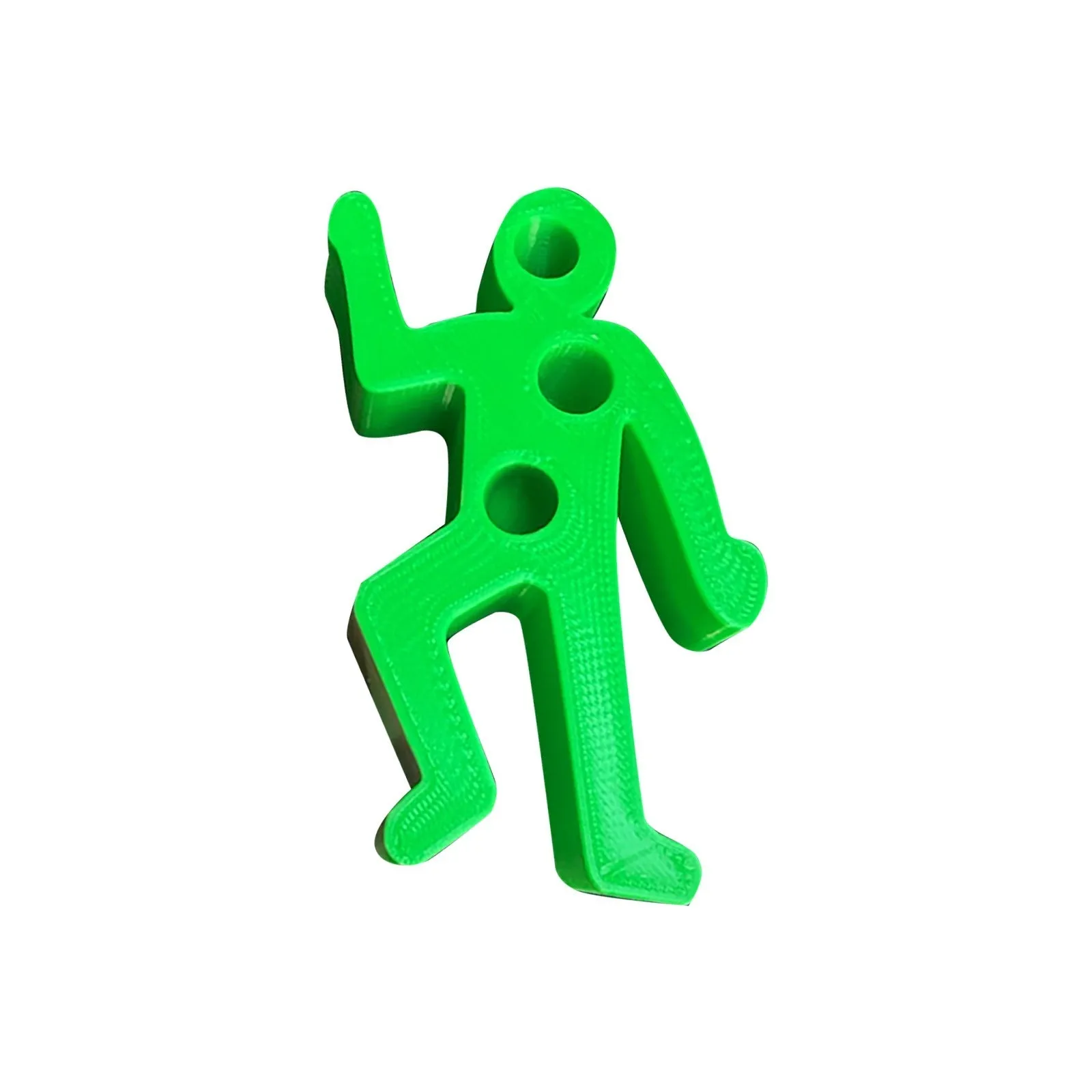 Funny crime scene humanoid pen holder in plastic triangle shape with pens inside, available in six colours