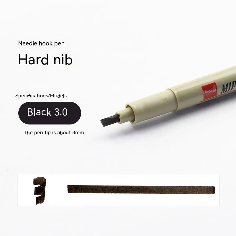 Student waterproof needle pen hook line pen suit 12-piece black drawing set in PVC packaging