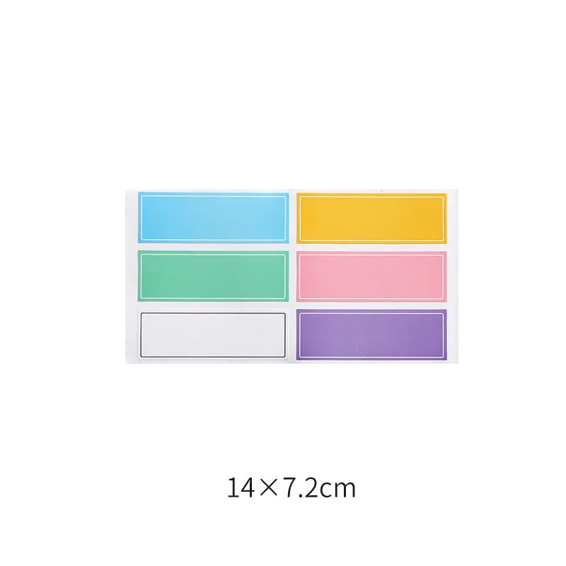 Assortment of handwritten labels, grid stickers, A6 rulers, and coloured sticky notes on a white background.