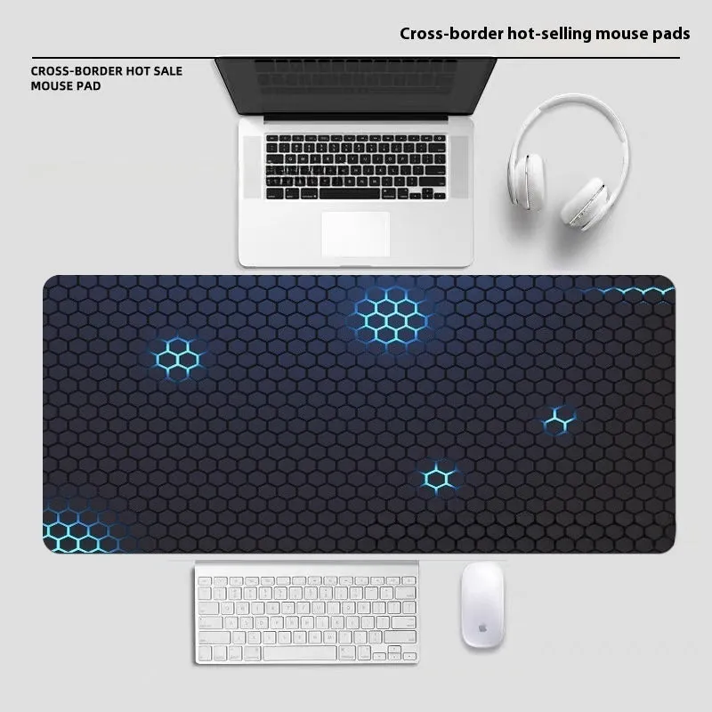 Large diatom ooze mouse pad with printed pattern, non-slip rubber sole, and polyester surface for desk use