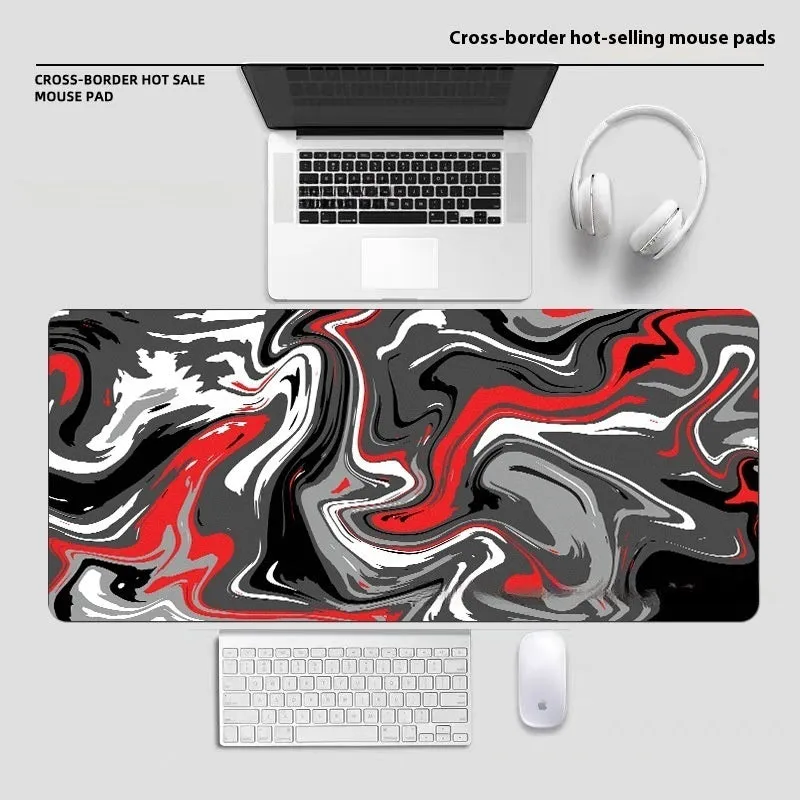 Large diatom ooze mouse pad with printed pattern, non-slip rubber sole, and polyester surface for desk use