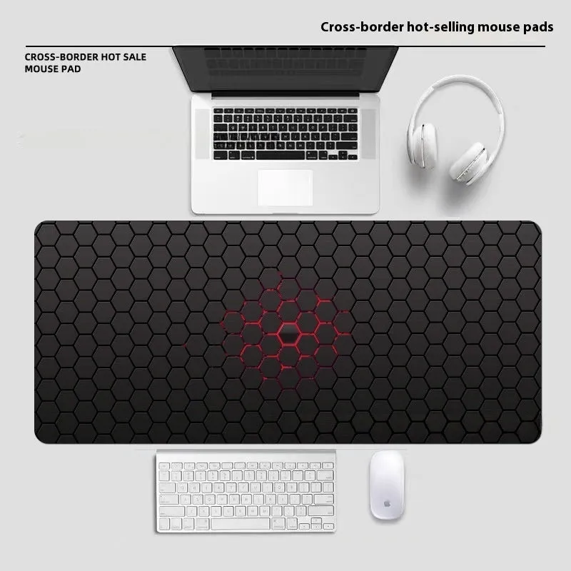 Large diatom ooze mouse pad with printed pattern, non-slip rubber sole, and polyester surface for desk use