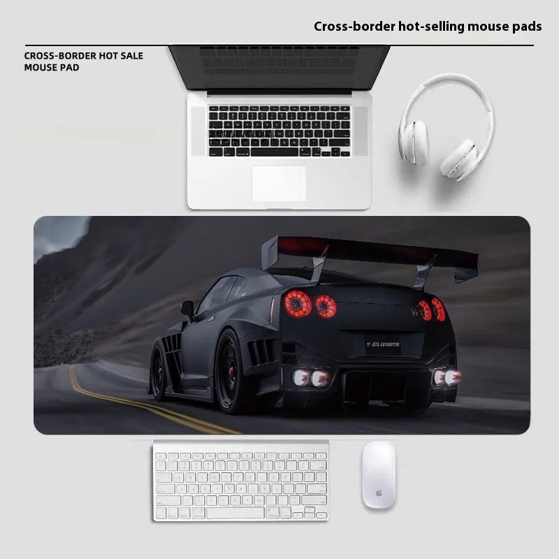 Large diatom ooze mouse pad with printed pattern, non-slip rubber sole, and polyester surface for desk use