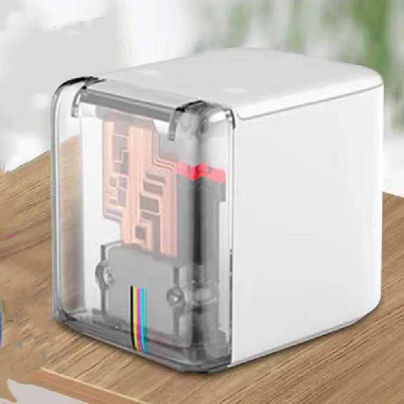 White handheld production date printer with 1-15mm range and 15mm height, 72x51x68mm