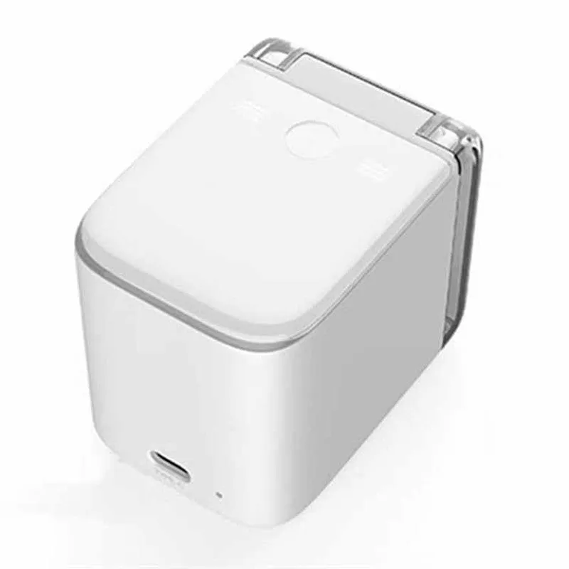 White handheld production date printer with 1-15mm range and 15mm height, 72x51x68mm