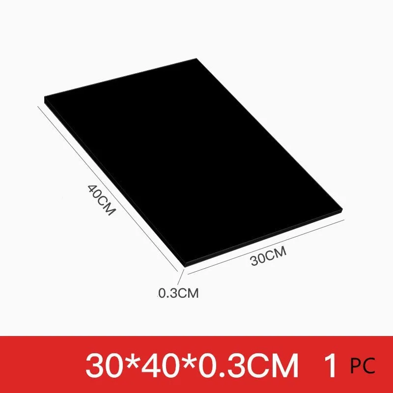 Hard foam board sheets in black and white for DIY crafts and model making, sizes from 20x30cm to 122x122cm