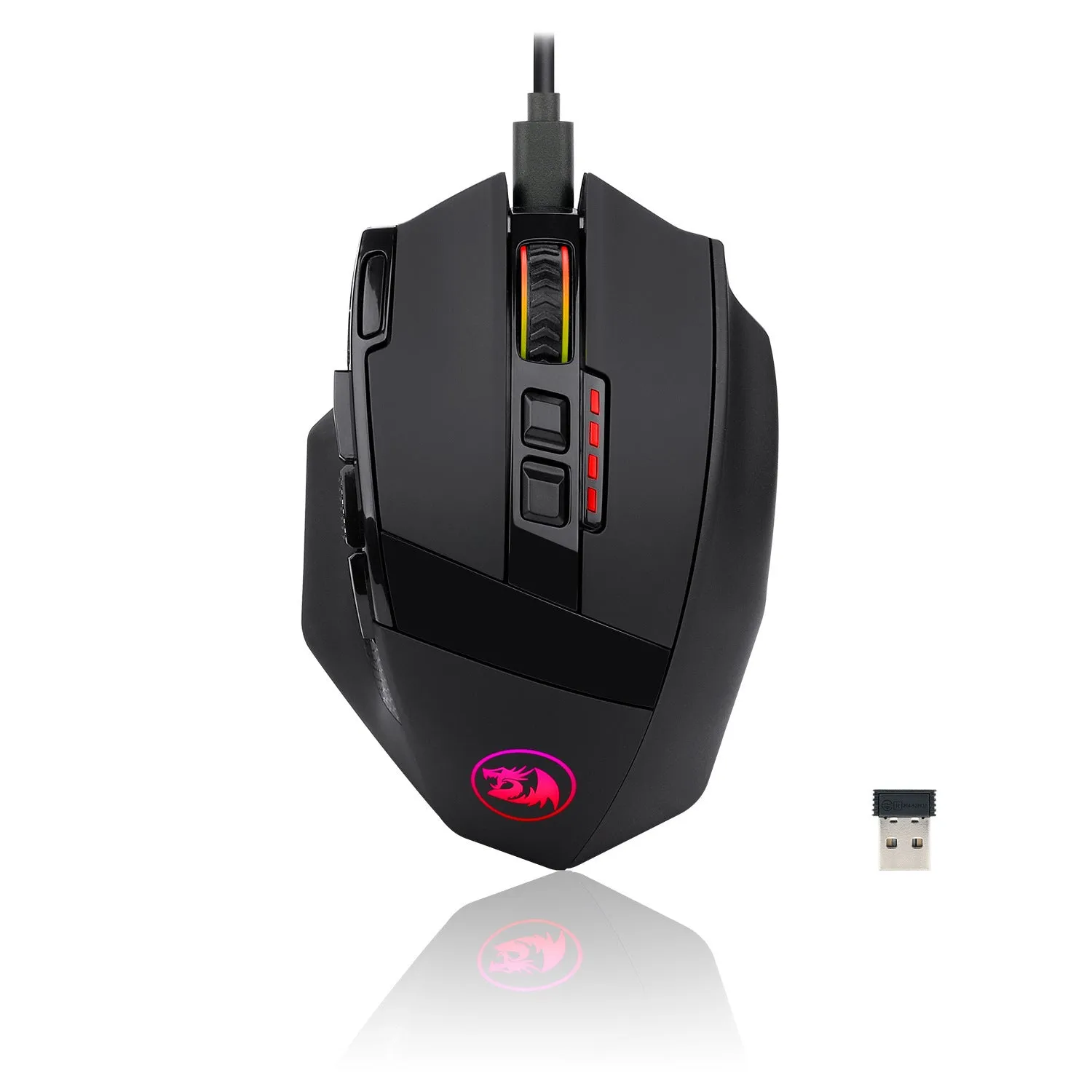 Redragon M801P Mammoth gaming mouse in black with wired and wireless connectivity