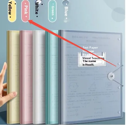 A3 test paper storage bag with multi-layer folder in translucent PP plastic for exam organisation