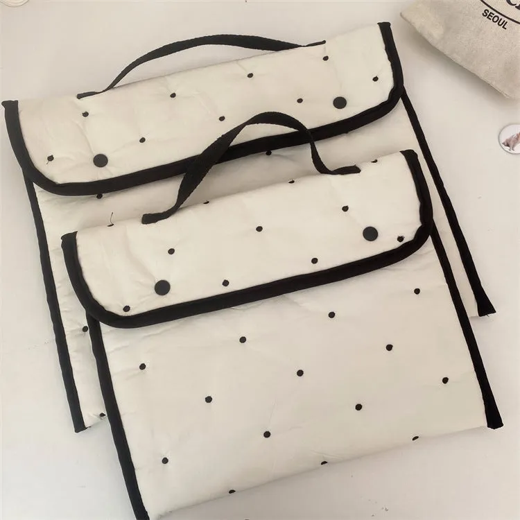 Embroidered rabbit pattern tablet storage bag in red rabbit colour, nylon material, 11 inch size