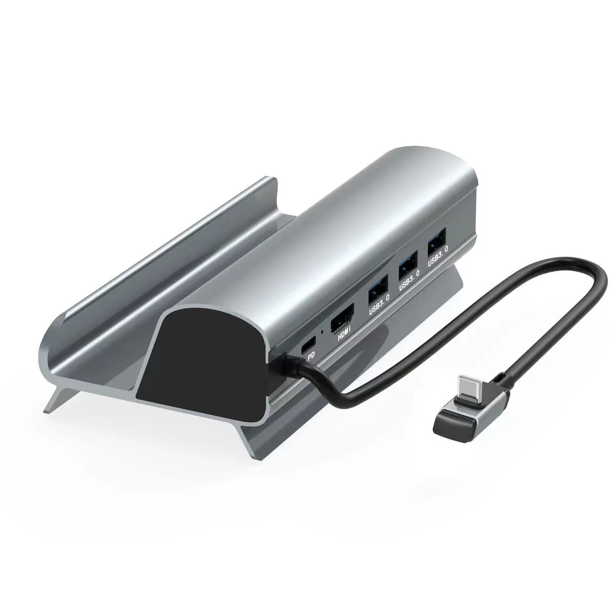 Aluminium alloy 6-in-1 docking station for Steam Deck with Type C interface on a desk