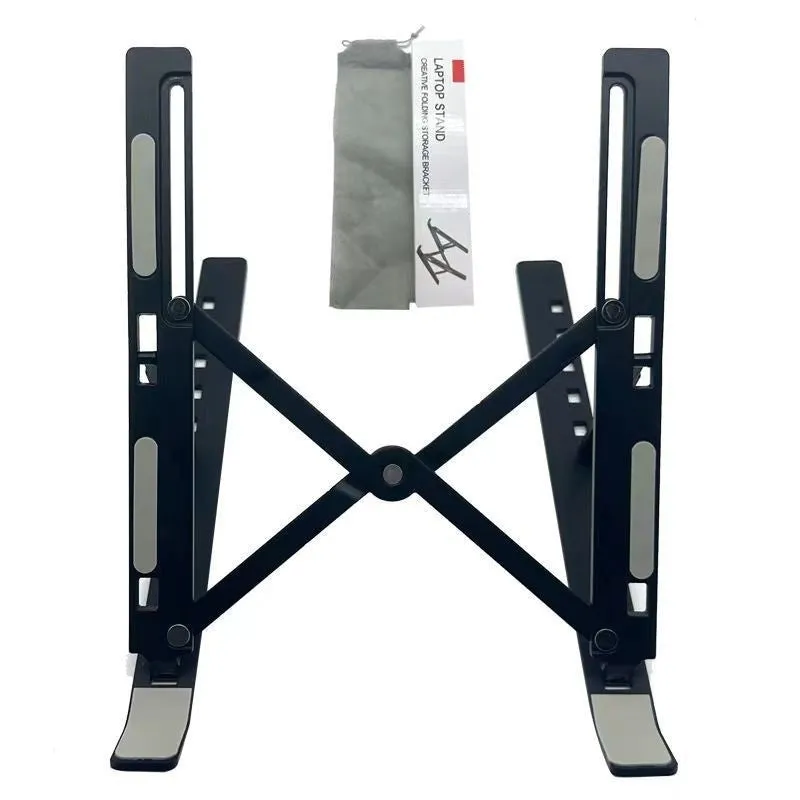 Three-fork aluminum alloy laptop heat dissipation bracket in silver, adjustable lifting style for desktop use