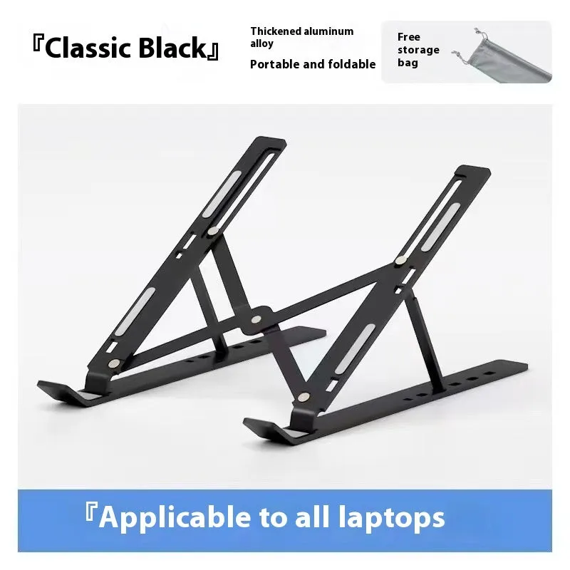 Three-fork aluminum alloy laptop heat dissipation bracket in silver, adjustable lifting style for desktop use