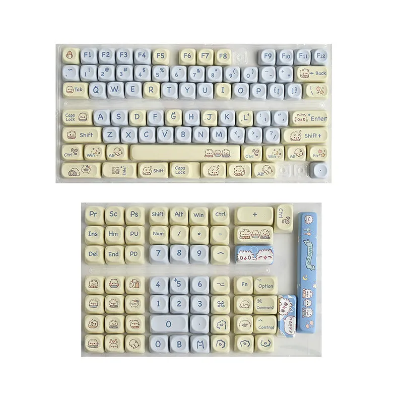 Sublimation PBT key cap set for Wooting keyboards, available in Taro Kitten Moa colour, with magnetic shaft adapter compatibility