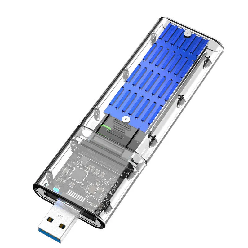 Transparent solid state mobile hard disk box ABS material USB interface 45x38x12mm