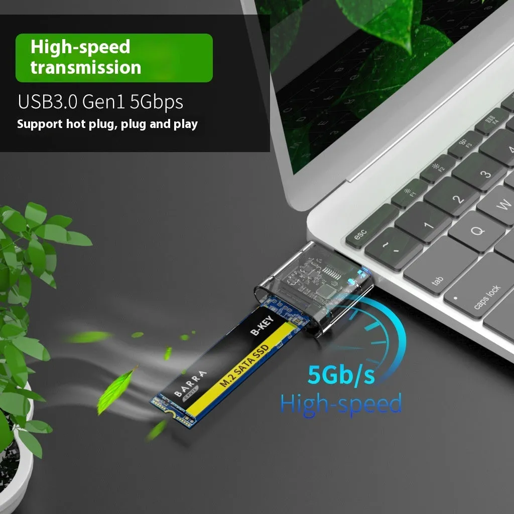 Transparent solid state mobile hard disk box ABS material USB interface 45x38x12mm