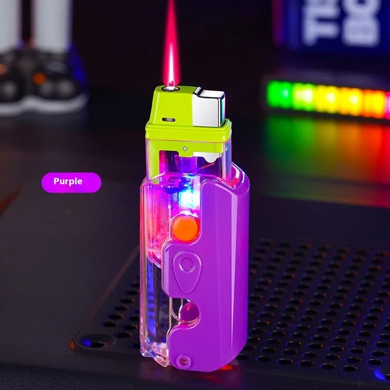 Colourful plastic radish-shaped lighter in orange, purple or green with wind-resistant function