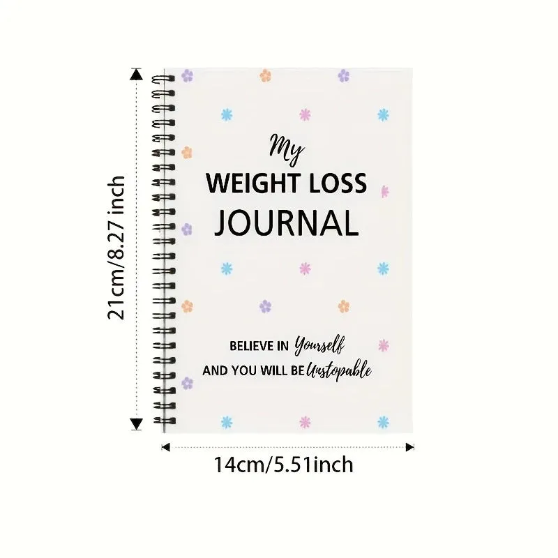 Weight loss diary plan notebook with spiral binding and paper cover
