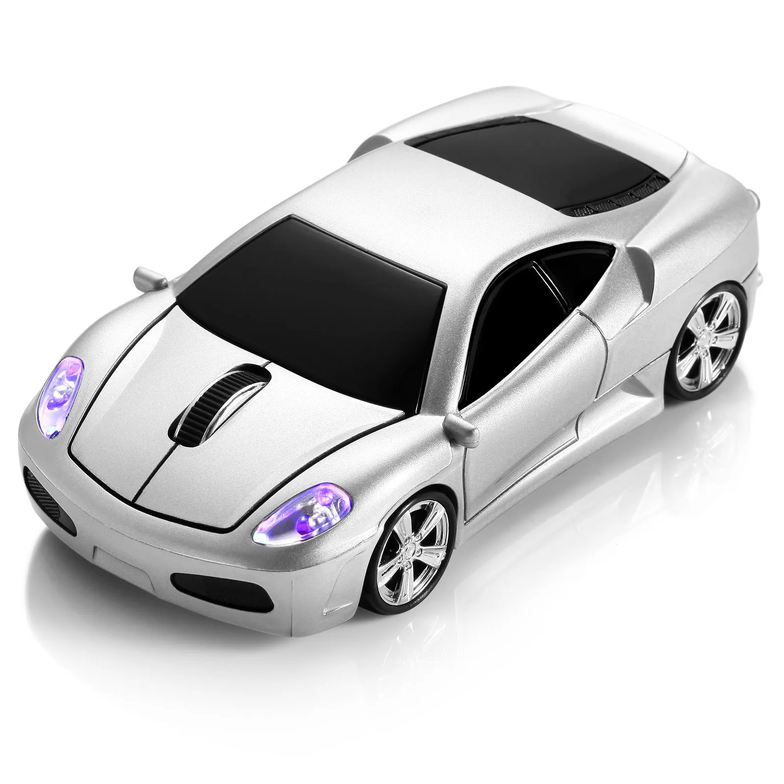 Wireless car mouse in six colours with USB receiver, compact 11.8x6x3.5cm size