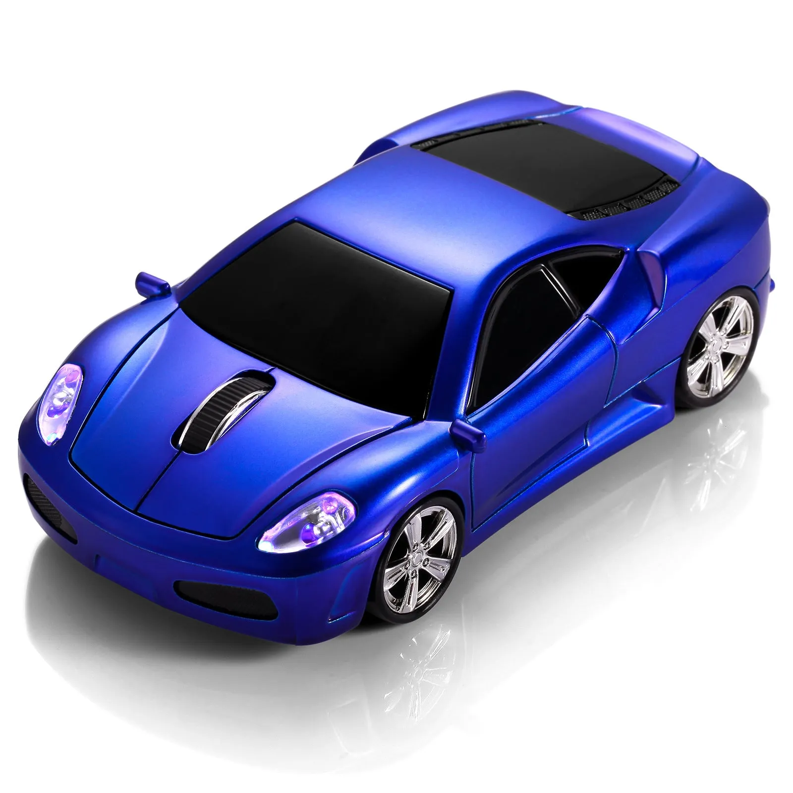 Wireless car mouse in six colours with USB receiver, compact 11.8x6x3.5cm size