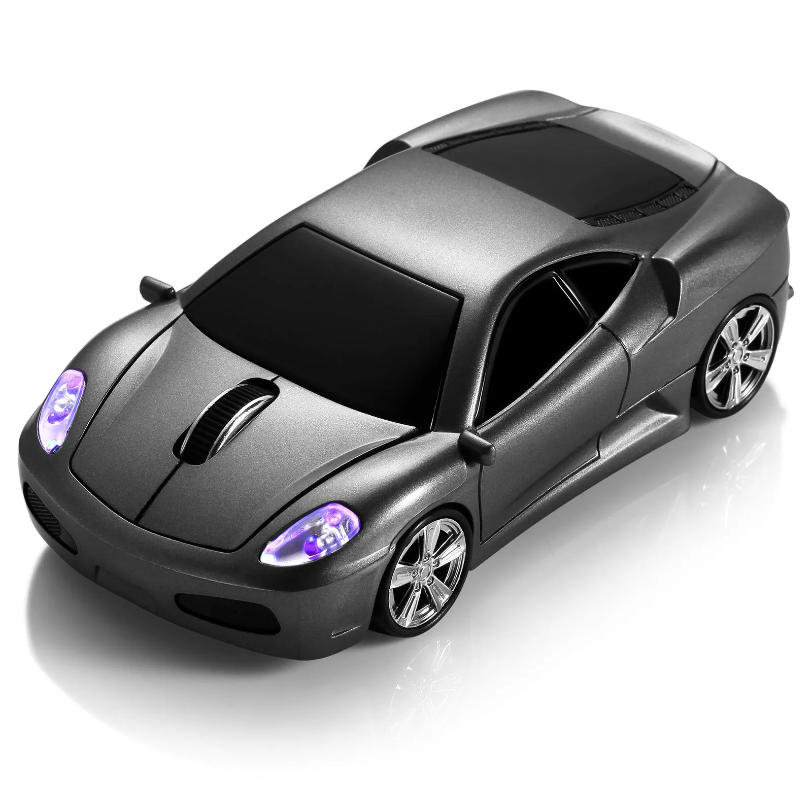 Wireless car mouse in six colours with USB receiver, compact 11.8x6x3.5cm size